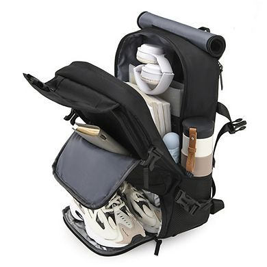 Anti-Theft Laptop Backpack Shoe Compartment Convertible Nylon Travel Hiking Bag