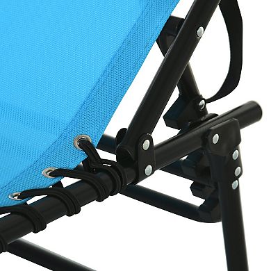 Folding Outdoor Chaise Lounge with 4 Recline Positions & Removable Pillow