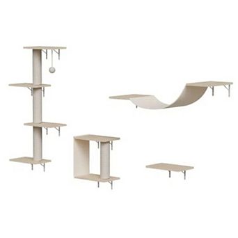 Whisen 4 pc Wall-Mounted Cat Tree