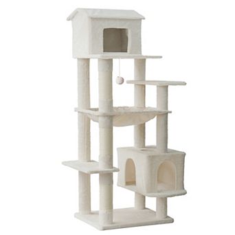 Whisen Cat Tree with Cat House, Hammock, Scratching Posts