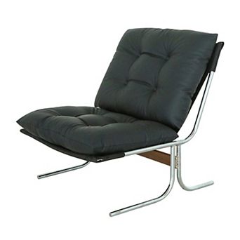 High-Back Accent Chair with Metal Legs