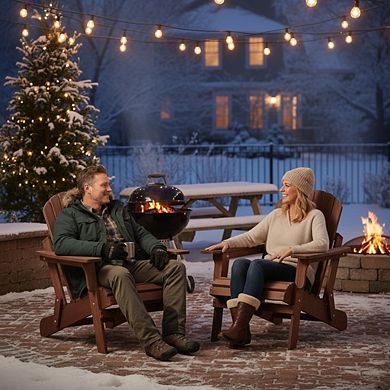 Oversized Adirondack Chair with Pre-Assembled Back, Heavy-Duty Folding Patio Chair