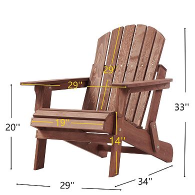 Oversized Adirondack Chair with Pre-Assembled Back, Heavy-Duty Folding Patio Chair