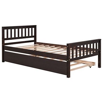 Whisen Twin Size Platform Bed with Trundle