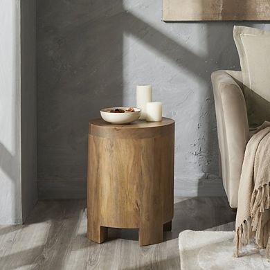 Renwil Salvatore Side Table In Beige Color