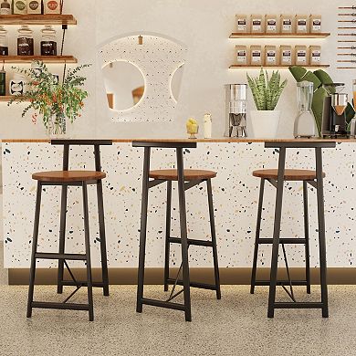 Bar Stool Set of 3 with Metal Frame