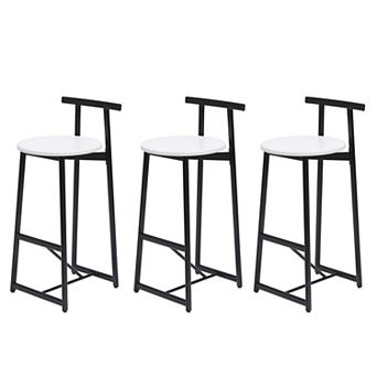 Bar Stool Set of 3 with Metal Frame