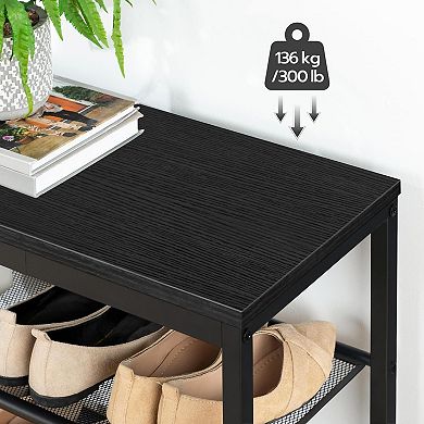 29.5 inches 3-Tier Shoe Rack with Mesh Shelves