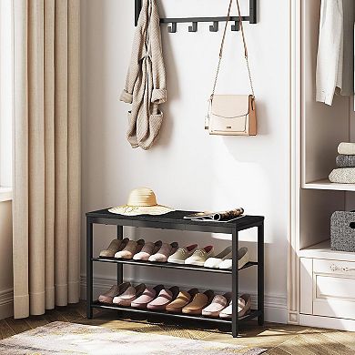29.5 inches 3-Tier Shoe Rack with Mesh Shelves