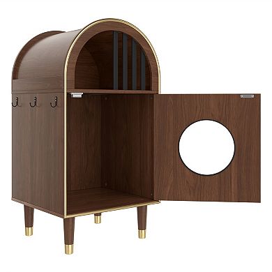 Whisen 2-in-1 Cat Litter Box Enclosure with Two-Level Cozy Haven