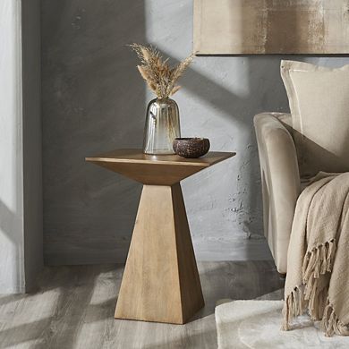 Renwil Garnett Side Table In Beige Color