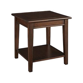 A-America Westlake End Table, with Shelf, Cherry Brown
