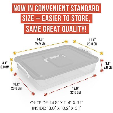 Chef Pomodoro Pizza Dough Proofing Box with Lid, 14 x 11-In, Fits 4-6 Proofing Balls (Grey, 2-Pack)