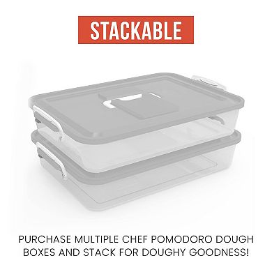 Chef Pomodoro Pizza Dough Proofing Box with Lid, 14 x 11-In, Fits 4-6 Proofing Balls (Grey, 2-Pack)