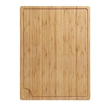 ANIXOL Extra Large 100% Bamboo Cutting Board with Juice Groove & Handles