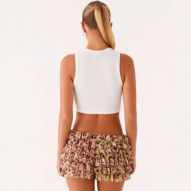 Women's Y2K Leopard Print Low Rise Mini Skorts Multi-Layer Printed Cake Skorts