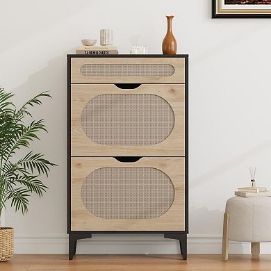 ANIXOL Rattan 3-Drawer Shoe Cabinet