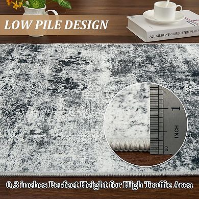 Washable Area Rugs Non-Slip Modern Abstract Soft Print Pattern