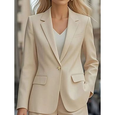 Women Casual Oversized Open Front Long Sleeve Jackets Work Office Business Suit Blazer