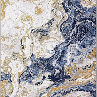 Washable Area Rug Modern Abstract Rug, Soft Large Living Room Rug Marble Pattern Rug