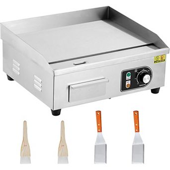 ANIXOL Commercial Electric Flat-Top Griddle with 2 Spatulas and 2 Brushes