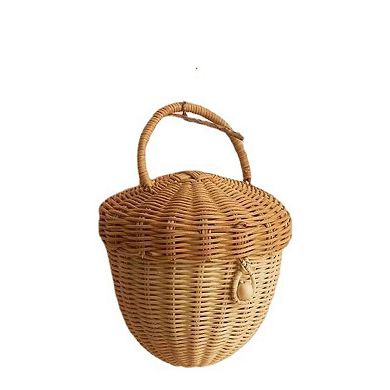 ANIXOL Acorn Rattan Basket with Lid