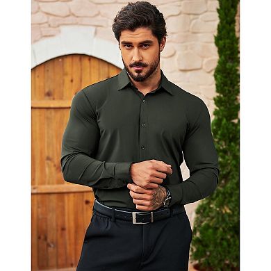 COOFANDY Mens Long Sleeve Dress Shirts Slim Fit Button Down Shirt for Men