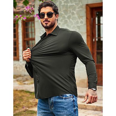 COOFANDY Mens Long Sleeve Dress Shirts Slim Fit Button Down Shirt for Men