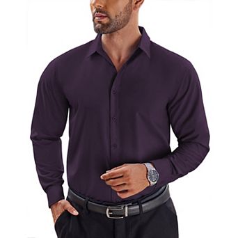 COOFANDY Mens Long Sleeve Dress Shirts Slim Fit Button Down Shirt for Men