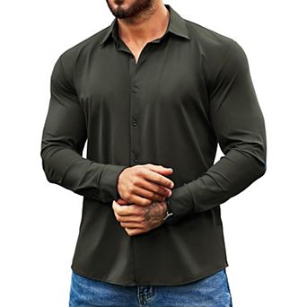 COOFANDY Mens Long Sleeve Dress Shirts Slim Fit Button Down Shirt for Men