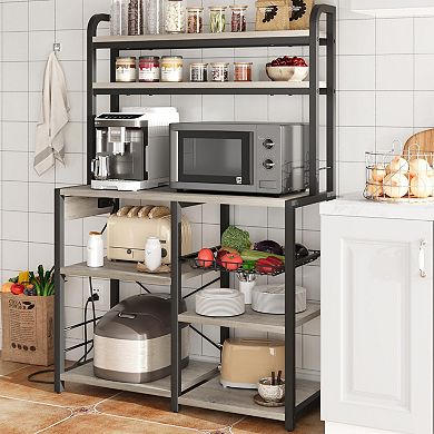 ANIXOL 6-Tier Kitchen Baker’s Rack with Outlet