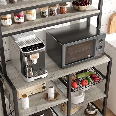 ANIXOL 6-Tier Kitchen Baker’s Rack with Outlet
