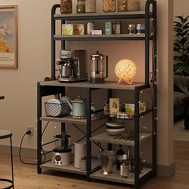 ANIXOL 6-Tier Kitchen Baker’s Rack with Outlet