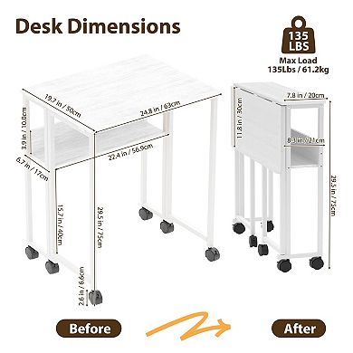 ANIXOL Folding Desk with Storage Shelf