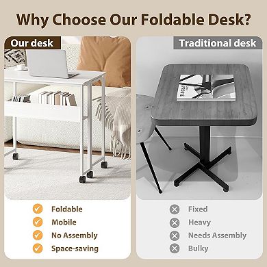 ANIXOL Folding Desk with Storage Shelf