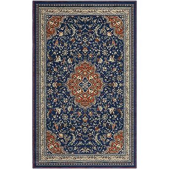 Soft Non-Shedding Vintage Floral Rug, Stain-Resistant Oriental Indoor Carpet, Area Rug