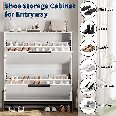 ANIXOL 2-Drawer Flip Shoe Cabinet