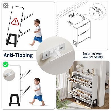ANIXOL 2-Drawer Flip Shoe Cabinet
