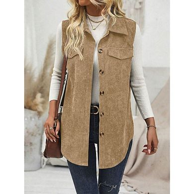 Women's Casual Sleeveless Open-Front Cardigan Lightweight