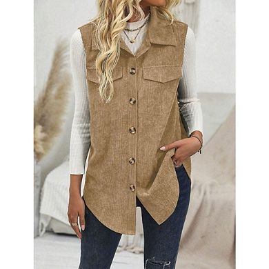 Women's Casual Sleeveless Open-Front Cardigan Lightweight