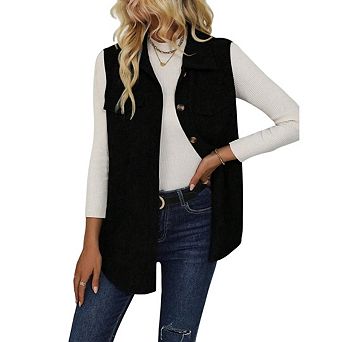 Women's Casual Sleeveless Open-Front Cardigan Lightweight
