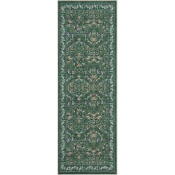 Washable Folding Floral Print Area Rug with Non - Slip Backing