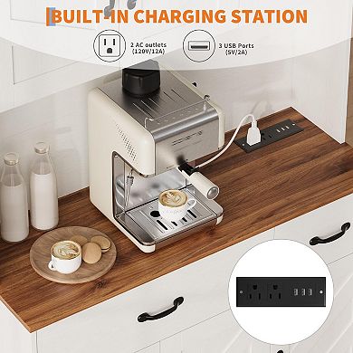 ANIXOL Pantry Cabinet with Charging Station