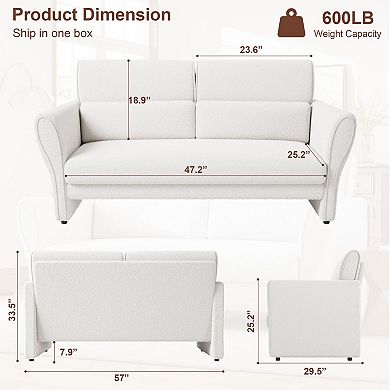 ANIXOL Modern Boucle Loveseat Sofa