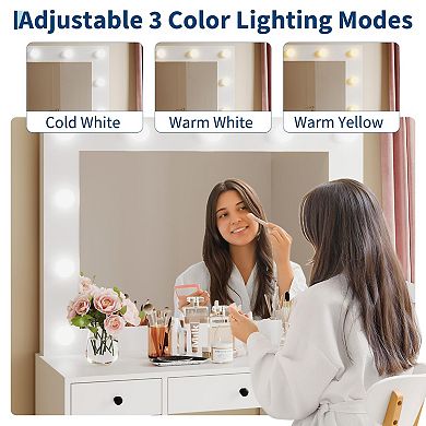 ANIXOL vanity desk with lighted mirror