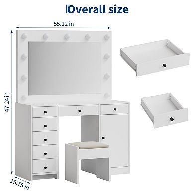 ANIXOL vanity desk with lighted mirror
