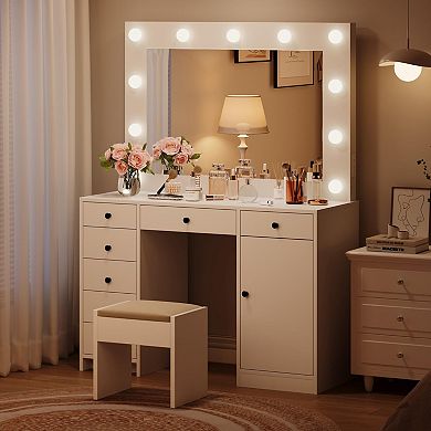 ANIXOL vanity desk with lighted mirror