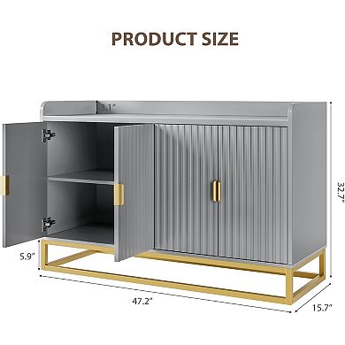 ANIXOL Fluted 4-Door Buffet Cabinet