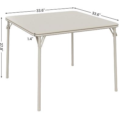 Folding Card Table, Dining Tables with Upholstered PU Leather Tabletop, Indoor Outdoor Use