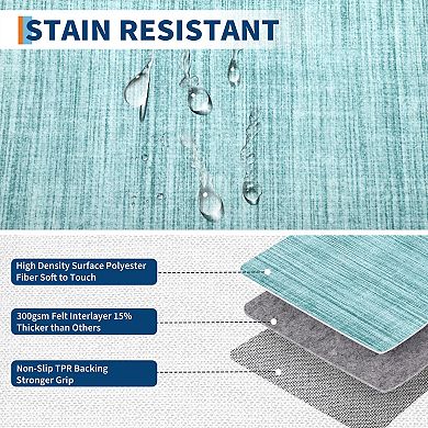 Modern Washable Area Rugs, Non Shedding Stain Resistant Throw Rugs with Rubber Backing